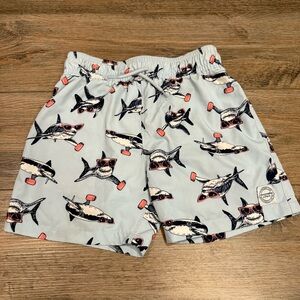 Abercrombie & Fitch Blue Shark Print Kids Swim Trunks
